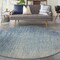 Homeroots 8 ft. Round Navy & Light Blue Abstract Area Rug 385288 - alternate 8